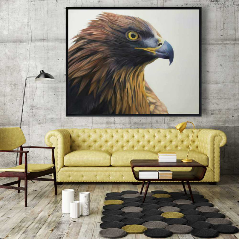 Toile encadrée avec un aigle à tête brune | Oiseaux, décoration intérieure
