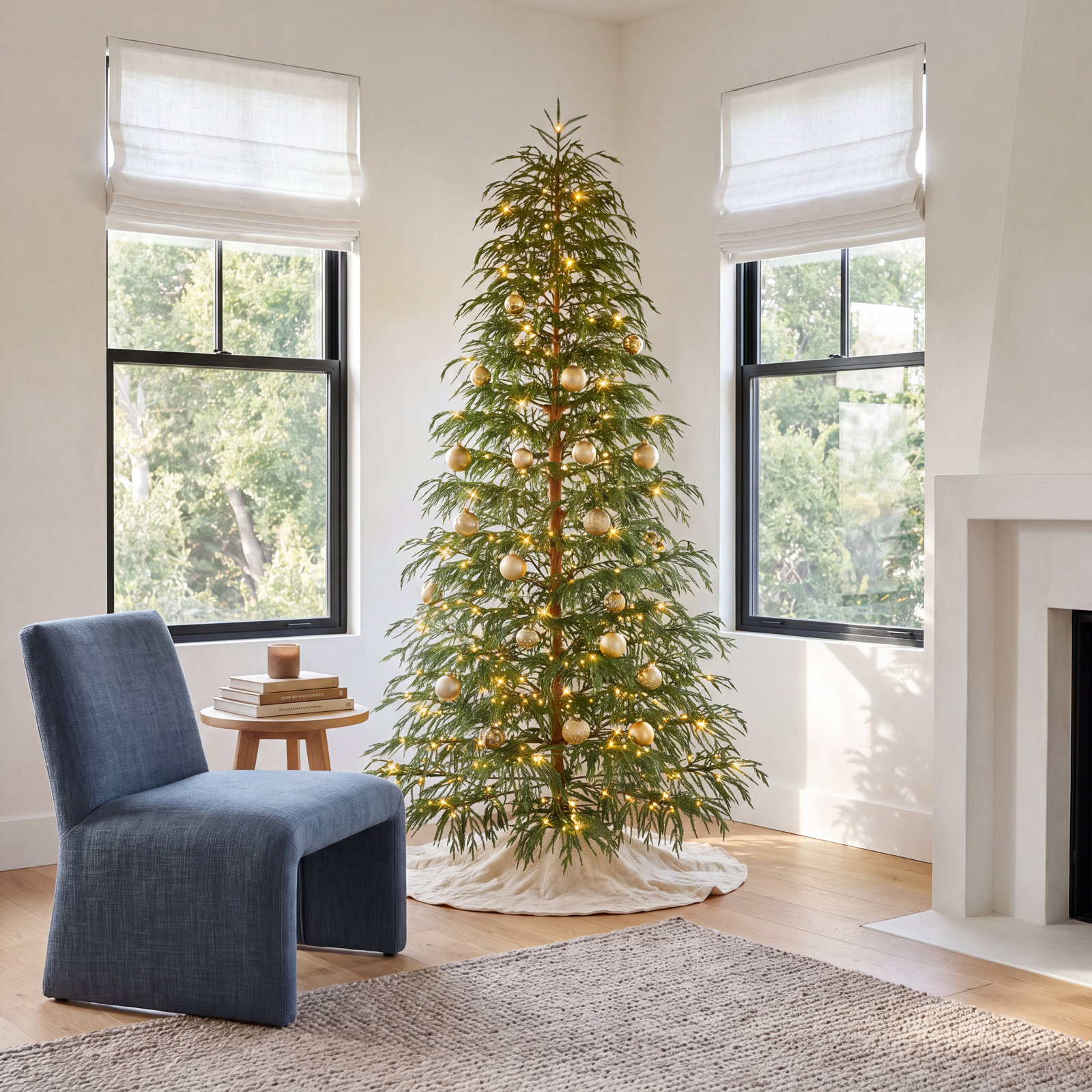 White 7.5' Pre-Lit Fir Tree