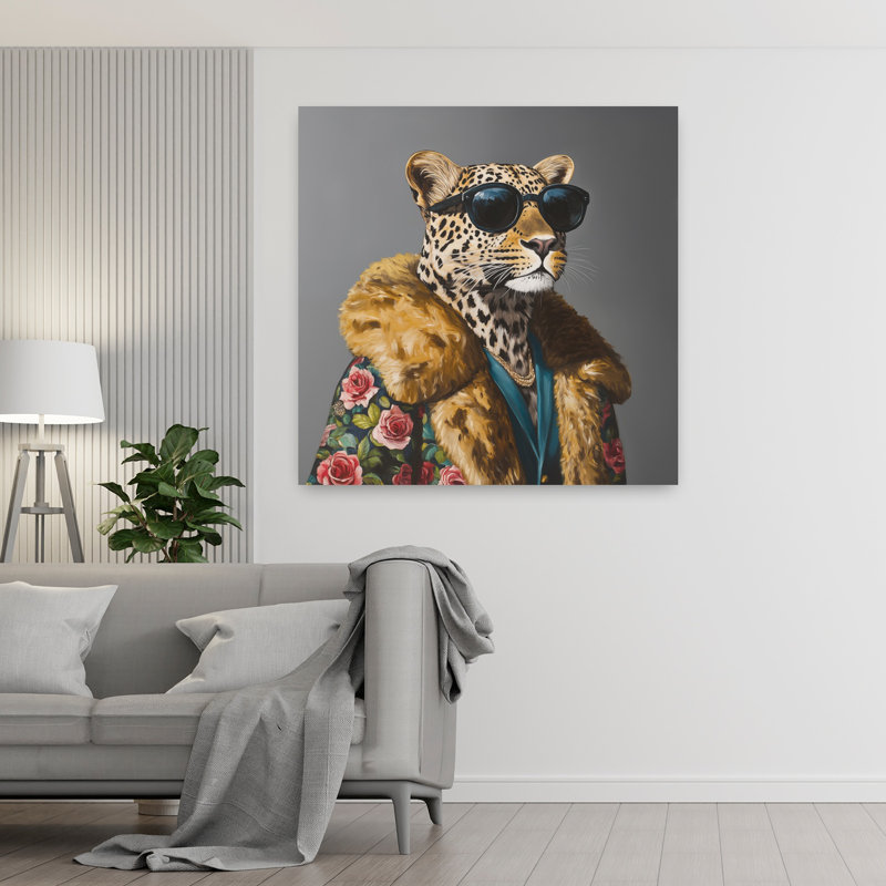 Art mural contemporain argent, 48" H x 48" W