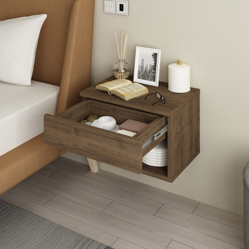 Sohi 44.6cm W Manufactured Wood Bedside Table, Brown