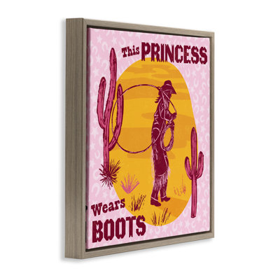 This Princess Wears Boots Floating Frame, design by Diane Labombarbe