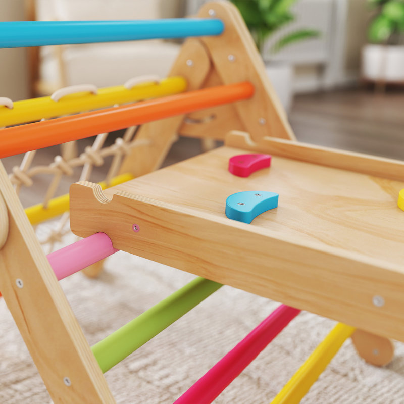 AIYAPLAY 8-in-1 Climbing Frame for Toddlers Ages 1.5-4 Years Multicoloured