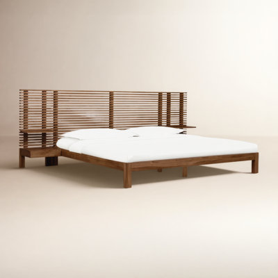 Finnian Solid Wood Panel Storage Bed