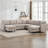 Lyles 107.3" Sectional Sofa With Armrest Black Legs And Moveable Ottoman Seater For 9-109867532