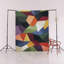 Tapis décoratif moderne multicolore à motifs géométriques foncés-1342784810