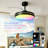 42In Retractable Ceiling Fan with Light and Remote/APP Control,Multiple Dynamic Modes RGB-LED light,6 Speed Reversible Modern Invisible Flush Mount Ceiling Fans with Lights for bedroom Black-129476094
