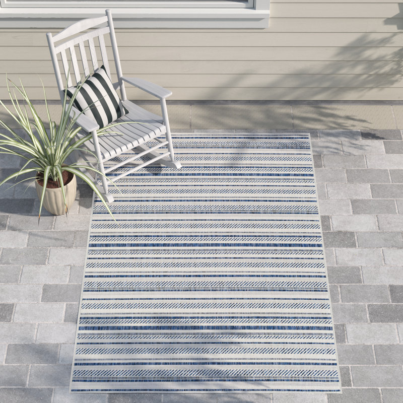 Bellino Striped Power Loomed Indoor/Outdoor Area Rug, Rectangle 5'3" x 7'7"