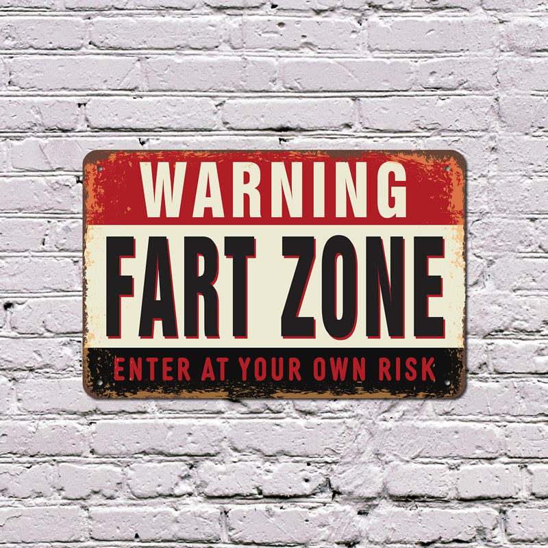 Panneau d'avertissement «Fart Zone Entrez à vos risques et périls» (paquet de 2) en aluminium de 7 po x 10 po