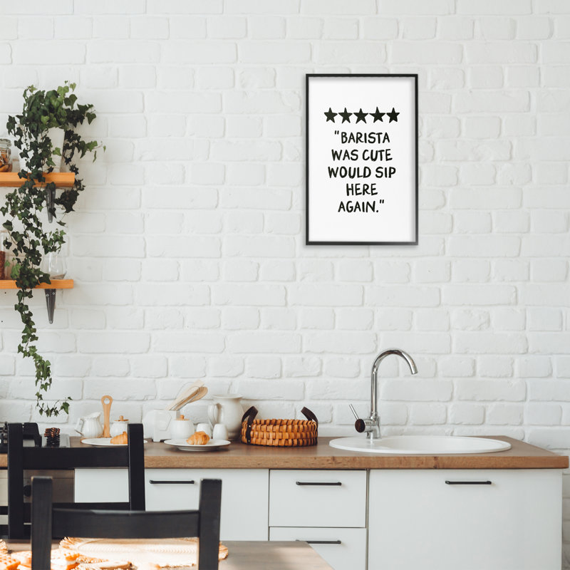 «Barista Was Cute», estampe numérique, conception de JJ Design House LLC, H 18 po x l 12 po, Giclée encadrée noir minuit