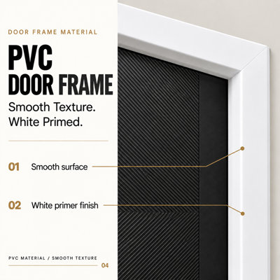 Porte extérieure contemporaine en fibre de verre 36 po x 80 po, panneau affleurant à rainure en V, fini brossé, ouverture vers l'intérieur à gauche, cadre en vinyle de 4-9/16 po avec moulure de brique