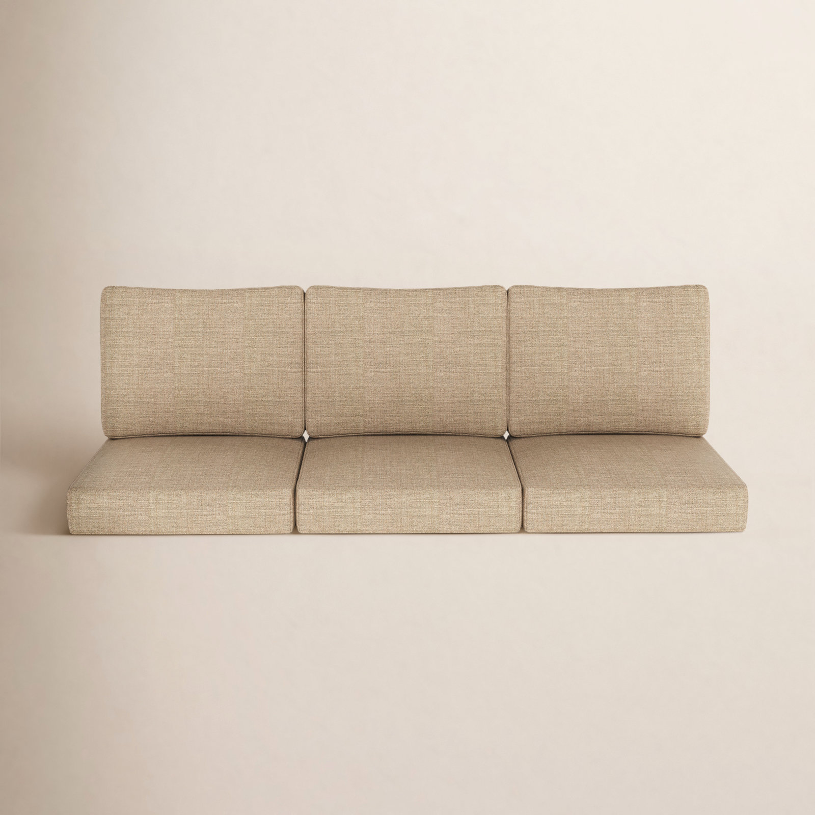 24" Sunbrella® Sofa Seat and Back Cushion, Cast Ash Sunbrella® Plainweave