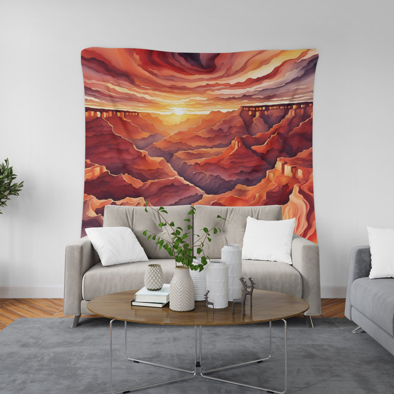 Tapisserie murale, H 60 po x l 51 po x P 0,5 po