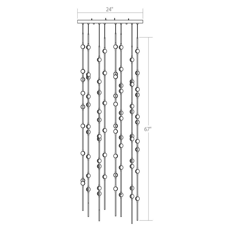 Constellation 96 - Light LED Pendant, Clear, 2700K, Satin Nickel