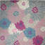 Tapis bleu tissé à la machine 9 pi x 12 pi floral