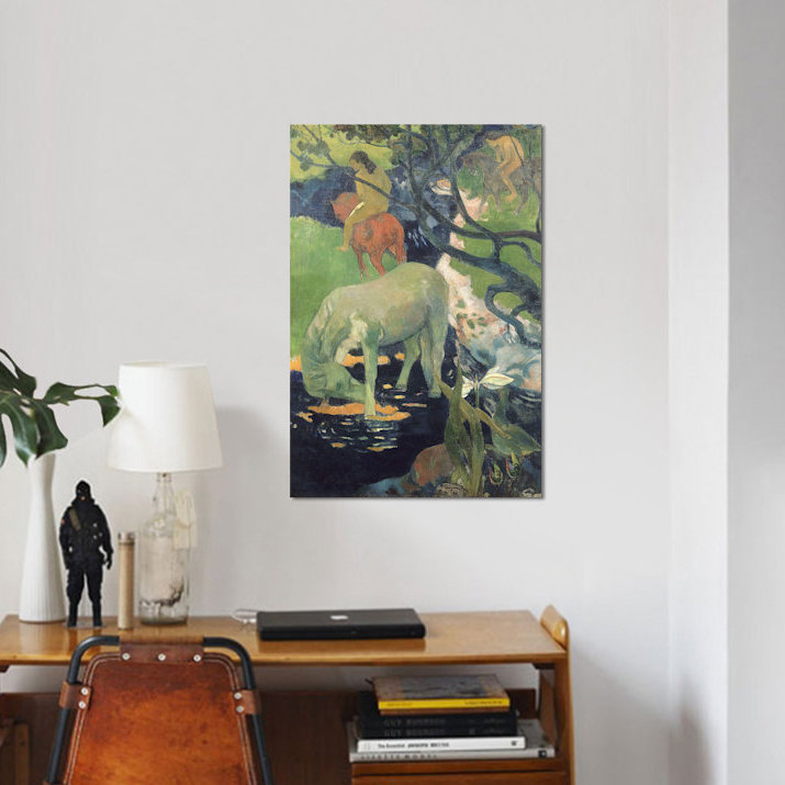 « the white cheval », reproduction sur toile, H 12 po x l 8 po x P 0,75 po, Toile tendue, Pas de tapis