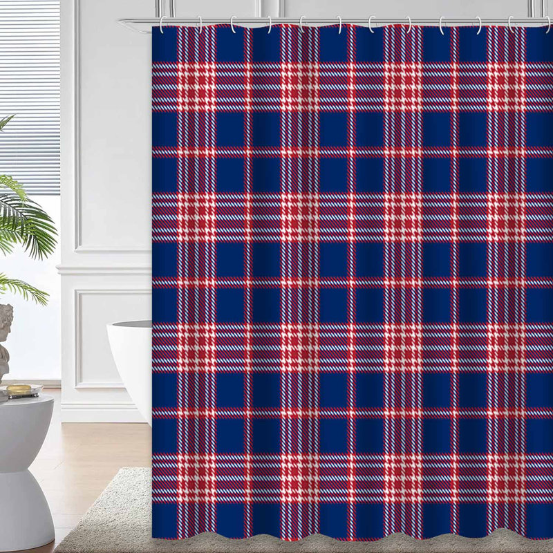 Rideau de douche Patriotic Tartan, L 72 po x l 78 po