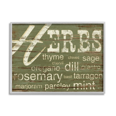 Herbs And Words Green Kitchen by Jennifer Pugh - Graphic Art
