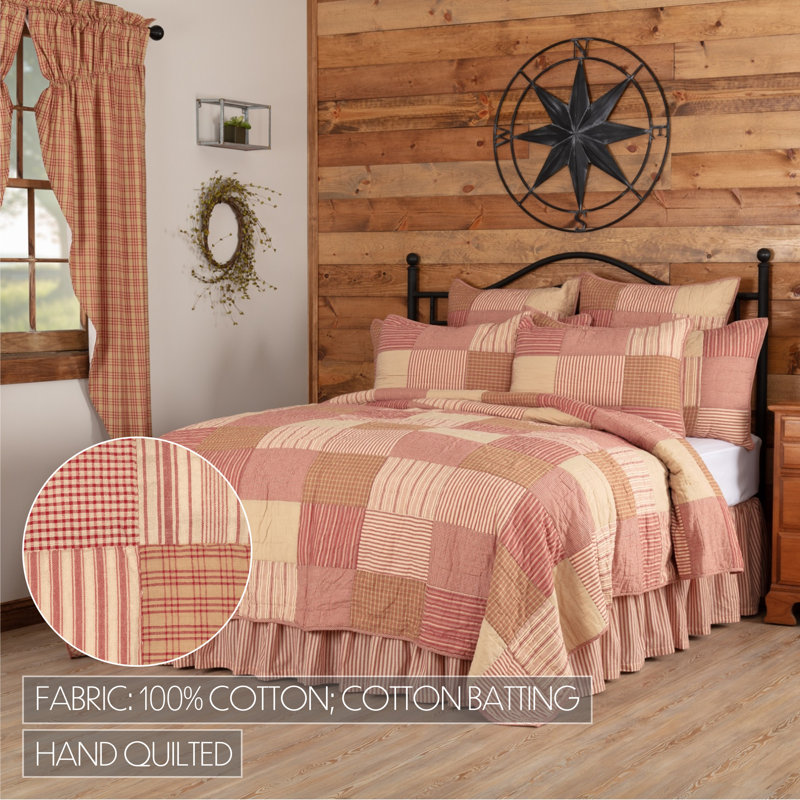 Sawyer Mill Red Patchwork Cotton Twin Quilt Set