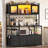 Bakers Rack With Power Outlet And Led Light 47.2'' Microwave Stand With Storage-1763833736