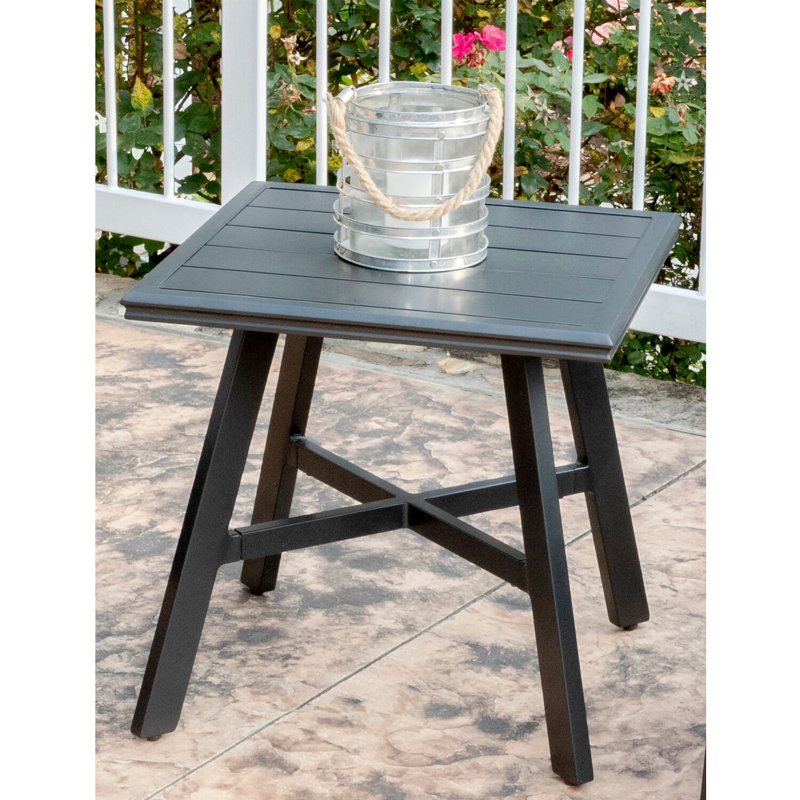 Beaulieu Square Metal Outdoor Side Table , 22.24'' in. W 22.24'' in. D