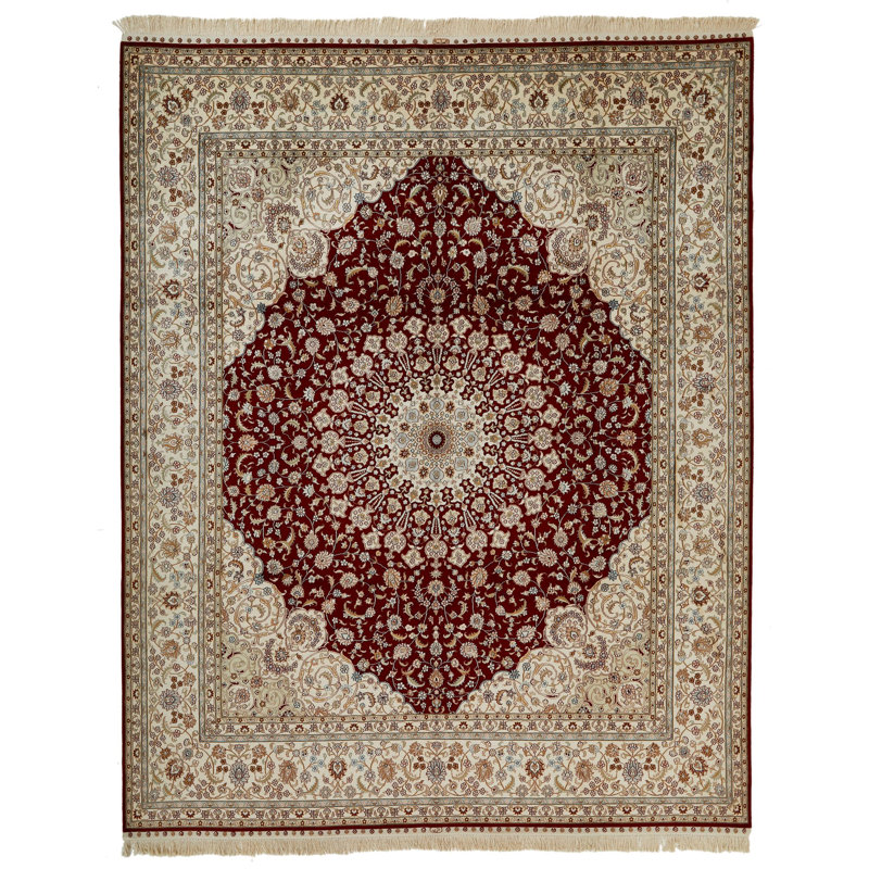 Tapis turc rouge et ivoire 8 x 10