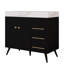 Meuble-lavabo sur pied 36 po avec lavabo en céramique et comptoir en marbre-133488858