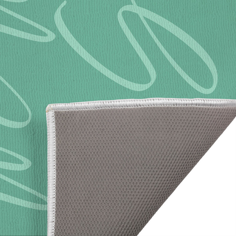 Tapis d'entrée In the meadow, Vert écume de mer, 17" W x 24" L