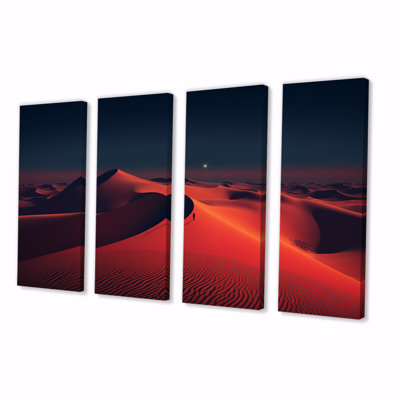 Red Desert Twilight Photo II - Desert 4 Piece Wall Art Set
