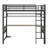  Bowmin Full Size Metal Loft Bed Frame With Storage Shelf And LED Light