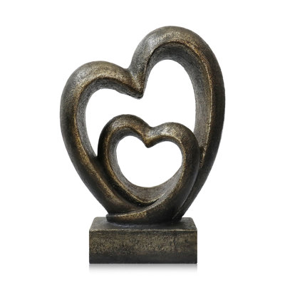 Charlton Home® Fiber Resin Heart Shaped Statue