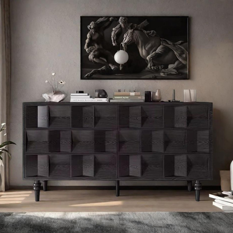 Buffet noir ménage, H 35,43 po x l 55,12 po x P 15,75 po