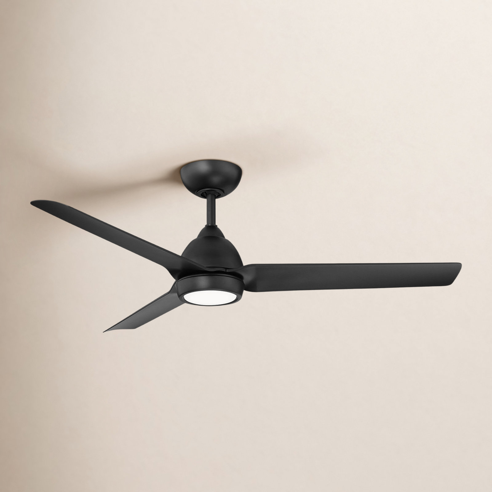 Mocha 54" Smart Ceiling Fan with Light Kit, Matte Black, With Light Kit