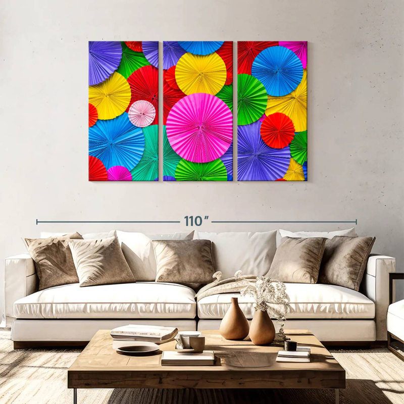 Kerner Creative Paper Wheel Decor, 48" H x 74" W