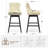 Swivel Bar Stools Set of 2, PU Leather Bar Chairs with Button Tufted Front and Ring Pull Back, 30" Bar Height Stools with Solid Wood Legs for Kitchen Island or Bar, Beige-1148544734