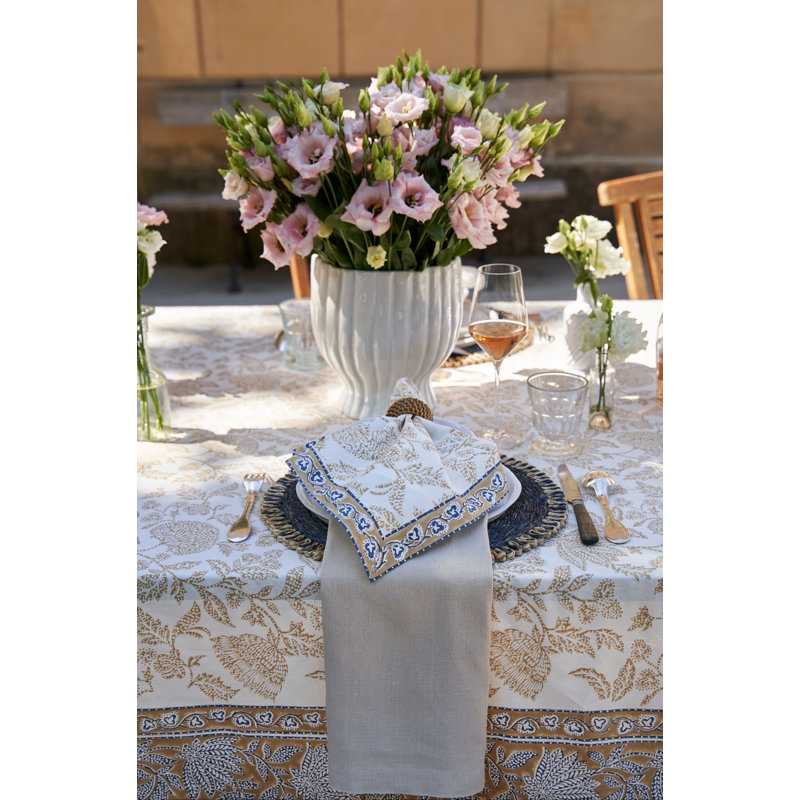 Chloe Napkins - Blue/Brown - 20" x 20" - Set of 4