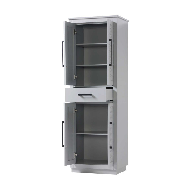 Armoire de rangement pour salle de bain 24 po en gris, H 72 po x l 24 po x P 18 po, Gris