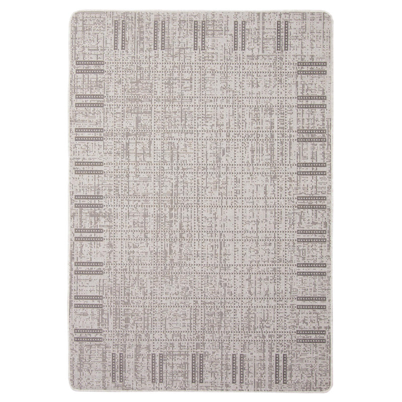 Tapis intérieur / extérieur gris Bralon, Rectangle 4 pi 4 po x 6 pi 5 po
