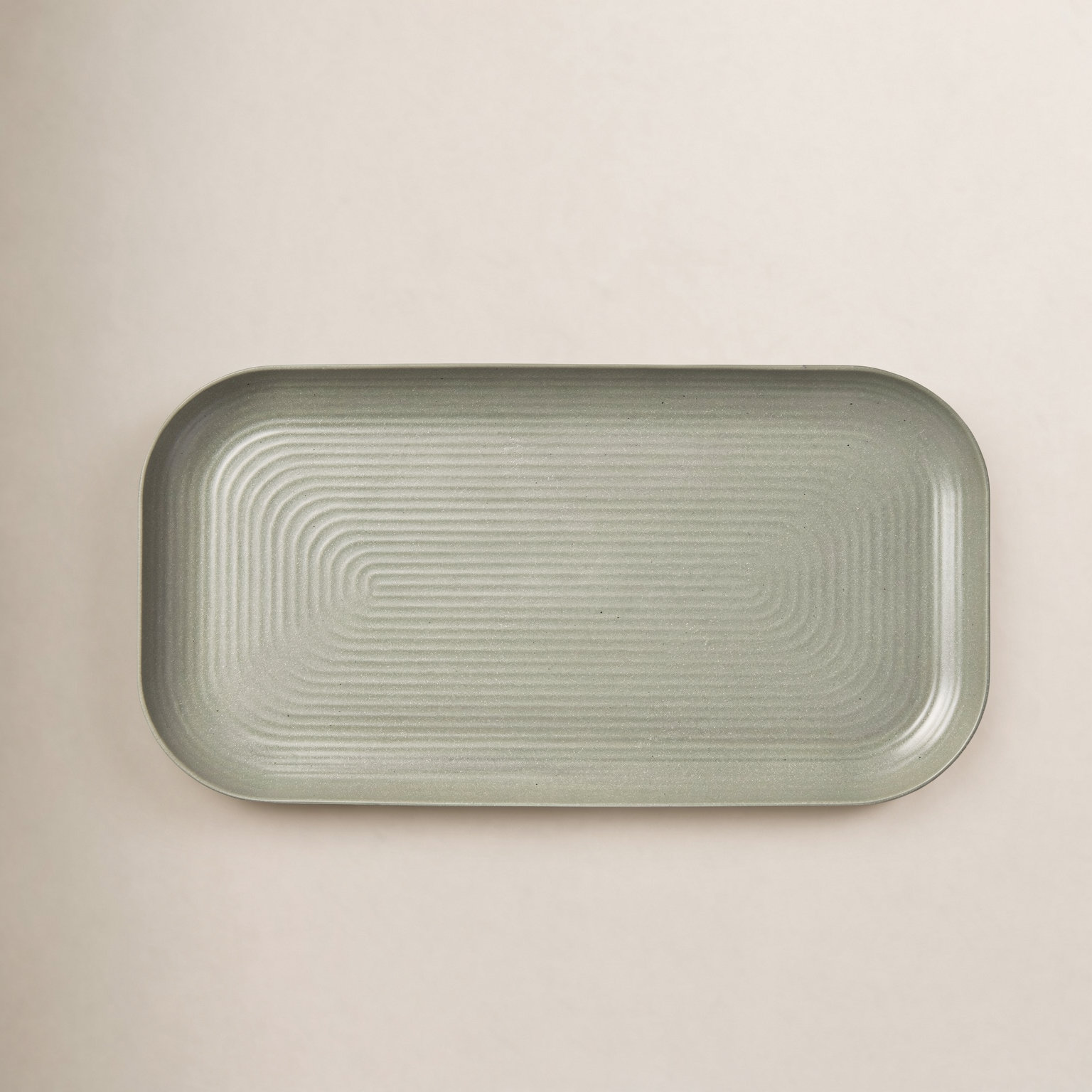 Melamine Rectangular Platter, Sage, 1.2" H x 10" W x 17" D
