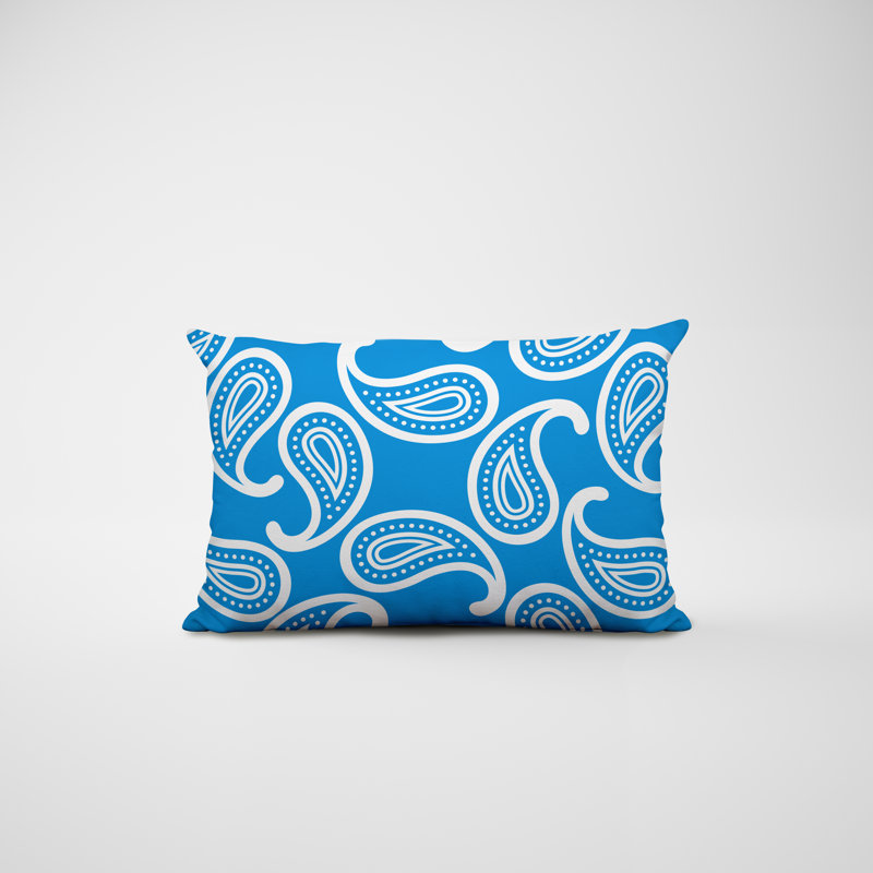 Polyester / Mélange de polyester Housse de coussin rectangulaire intérieure / extérieure lombaire et insert, Bleu