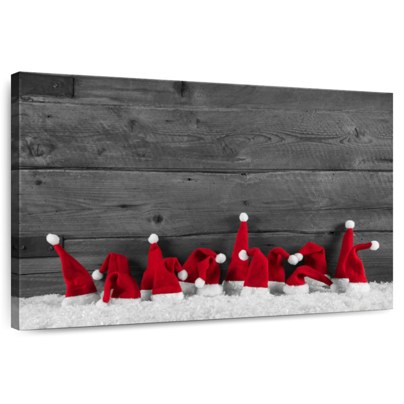 Chapeaux rouges du père Noël, H 30 po x l 45 po