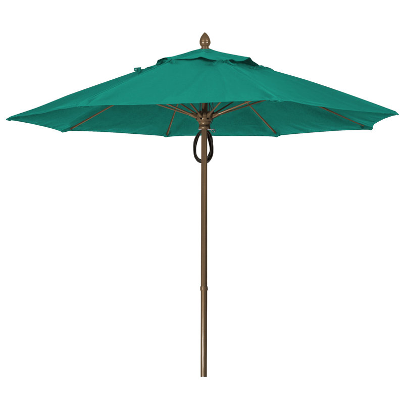 Parasol de marché 9 pi Prestige, Bronze champagne, Bleu sarcelle