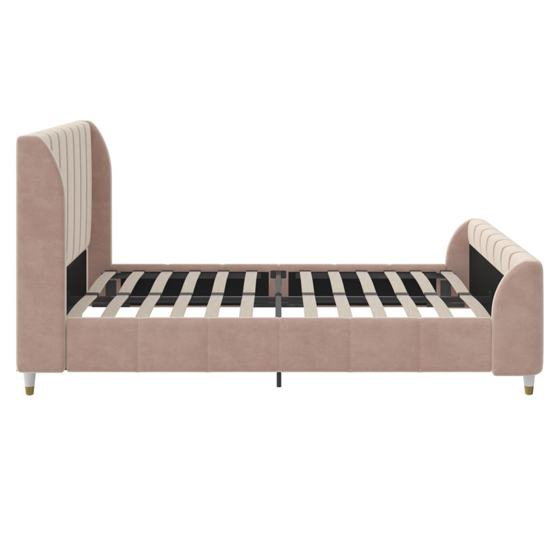 Lit plateforme tapissier double Ricketts, Rose vintage, Full/Double