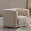 Fauteuil pivotant beige à 360 degrés, rembourrage en mousse ferme, conception élégante pour une chaise d'appoint tendance, fabrication complète, housse en lin