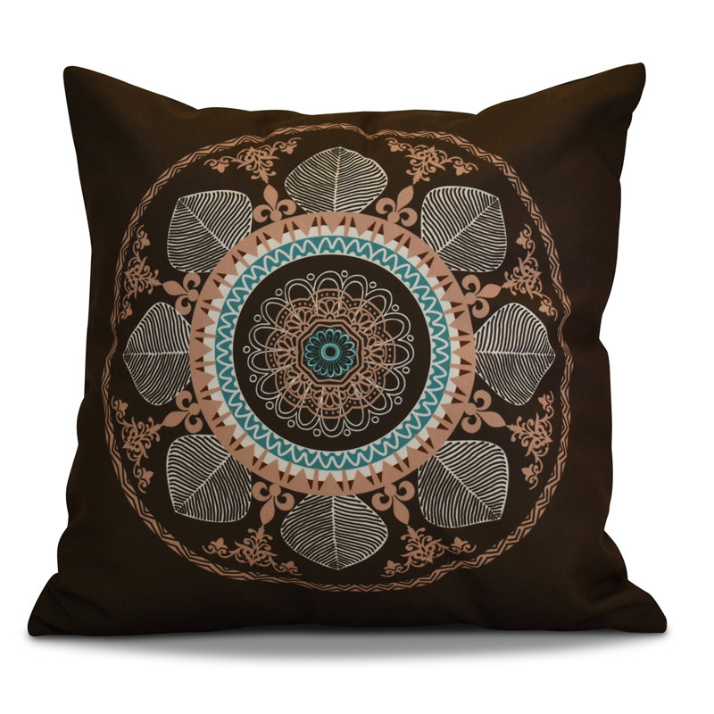 Coussin d'extérieur carré HH Revival, H 16 po x l 16 po x p 2 po, Marron