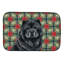 Tapis de séchage Black Chow Chow Christmas PoinsettIas