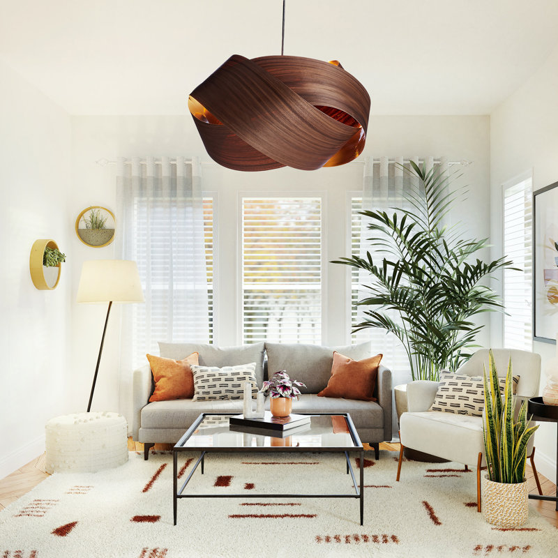 Chandelier, 18" H x 32" W x 32" D, 4