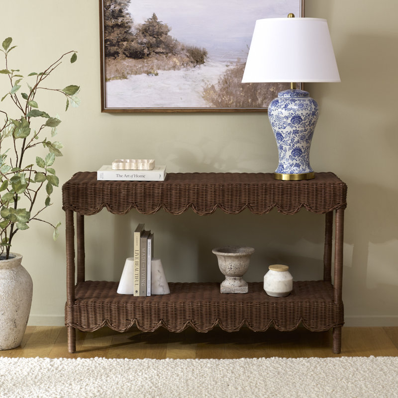 Console Tinzo Scallop avec tablette, Brun