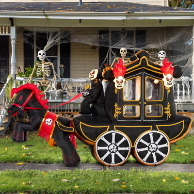 Chariot gonflable d'Halloween 10 pi avec DEL