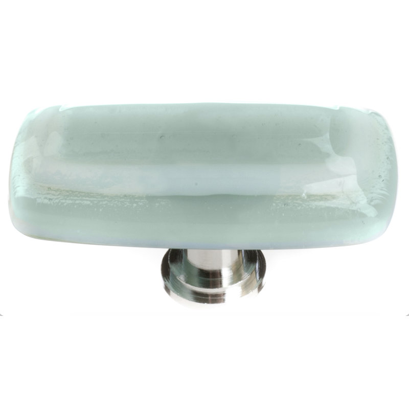 Stratum Rectangular Knob, Spruce Green, Polished Chrome