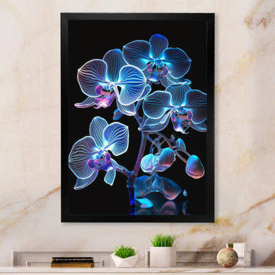 «Blooming Orchid in Fluorescent Mauve and Blue III», reproduction sur toile